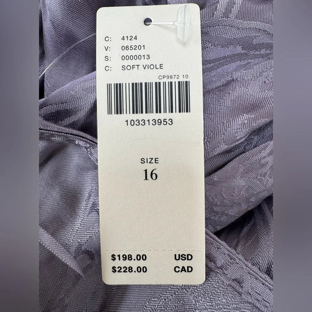 By Anthropologie Fringe Cowl Neck Jumpsuit Soft Violet size 16 NEW $198 - Picture 7 of 14